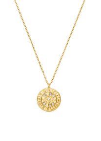 Paul Valentine Brilliant Coin Necklace 14K Gold Plated