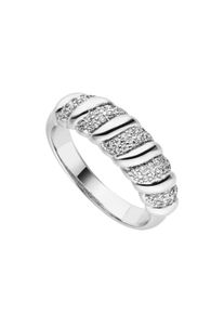 Paul Valentine Sparkle Twisted Ring Silver