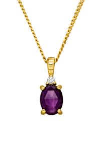 Paul Valentine Amethyst Protection Necklace 14K Gold Plated