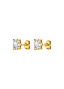 Paul Valentine Brilliant Oval Studs 14k Gold Plated