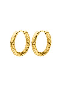 Paul Valentine Delicate Structured Hoops 14K Gold Plated