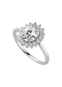 Paul Valentine Sparkle Oval Ring Silver