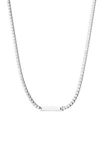 Paul Valentine Engravable Tennis Necklace Silver