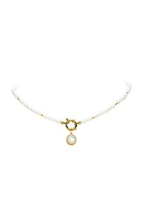 Paul Valentine Amalfi Pearl Necklace 14K Gold Plated