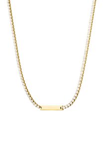 Paul Valentine Engravable Tennis Necklace 14K Gold Plated