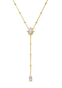 Paul Valentine Moonstone Intuition Y-Necklace 14K Gold Plated