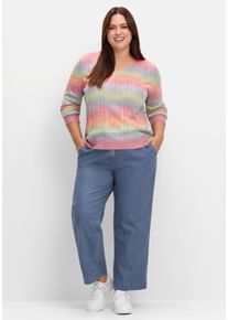 Große Größen Culotte aus weichem Twill, in gewaschener Optik Gr. 52 blau von sheego für Damen