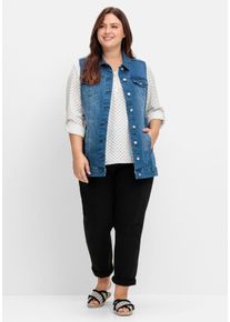 Große Größen Jeansweste in leicht taillierter Form Gr. 50 blau von sheego für Damen