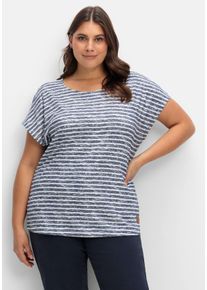 Große Größen Shirt mit modischen Ringeln Gr. 42 blau bedruckt von sheego für Damen