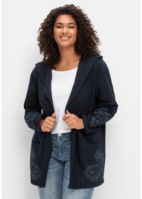 sheego by Joe Browns Große Größen Leichte Kapuzensweatjacke mit Paisleydruck Gr. 44/46 blau Paisley von sheego für Damen