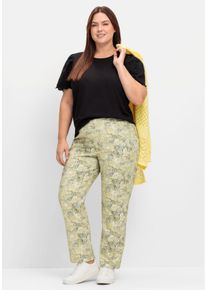 Große Größen Gerade Schlupfhose mit Paisleymuster Gr. 48 gelb von sheego für Damen