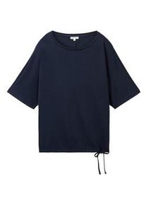Tom Tailor Damen T-Shirt mit Rundhalsausschnitt, blau, Uni, Gr. S