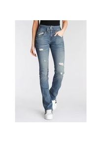 Thule Bootcut-Jeans HERRLICHER "PEARL" Gr. 30, Länge 32, blau (med blue) Damen Jeans Bootcut
