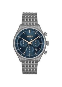 Chronograph BOSS "GREGOR, 1514083" Armbanduhren silberfarben (grau) Herren Quarzuhr, Herrenuhr, Armbanduhr, Stoppfunktion, Edelstahlarmband