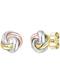 Paar Ohrstecker Vivance "375/- Gelbgold tricolor" Ohrringe Gr. ONE-SIZE, Gold, bunt (mehrfarbig) Damen