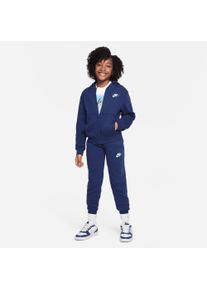 Trainingsanzug Nike Sportswear "CLUB FLEECE BIG KIDS' FULL-ZIP TRACKSUIT" Gr. L (152/158), blau (midnight navy, white) Kinder Sportanzüge
