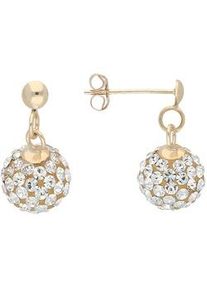 Paar Ohrstecker Vivance "sparkling crystals" Ohrringe Gr. Gelbgold 375, gelb (gelbgold 375) Damen