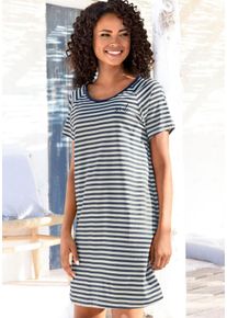 Vivance Dreams Große Größen Sleepshirt Gr. 40/42 blau für Damen
