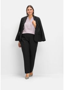 Große Größen Gerade Hose mit Schlupfbund und Bügelfalten Gr. 48 schwarz von sheego für Damen