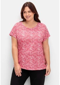 Große Größen Shirt mit modischen Ringeln Gr. 54 rot bedruckt von sheego für Damen