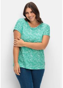 Große Größen Shirt mit modischen Ringeln Gr. 40 grün bedruckt von sheego für Damen