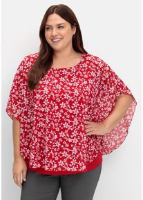 Große Größen Tunika in Layeroptik, mit Blumenprint Gr. 52 rot geblümt von sheego für Damen