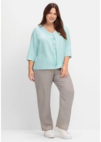 Große Größen Weite Hose mit elastischem Bund und Innenfutter Gr. 52 grau von sheego für Damen