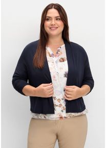 Große Größen Kurzer Bolero in offener Form, aus fließendem Jersey Gr. 44 blau von sheego für Damen