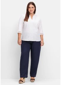 Große Größen Weite Hose mit elastischem Bund und Innenfutter Gr. 54 blau von sheego für Damen