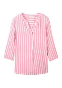 Tom Tailor Damen Plus - Gestreifte Bluse, rosa, Streifenmuster, Gr. 50