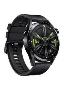 Huawei Watch GT 3, Smartwatch schwarz, 46mm; Armband: Black, Fluorelastomer Display: 3,63 cm (1,43 Zoll) Kommunikation: Bluetooth 5.1 Armbandlänge: 140 - 210 mm Touchscreen: mit Touchscreen