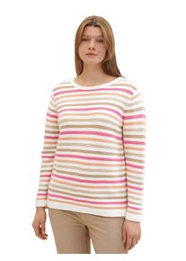 Tom Tailor Große Größen Pullover in Struktur-Optik, mit Rundhalsausschnitt Gr. 48 rot für Damen