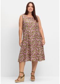 Große Größen Ärmelloses Kleid mit Blumenprint Gr. 42 grün geblümt von sheego für Damen