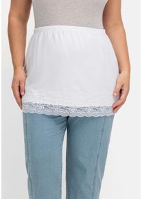 Große Größen Shirt-Verlängerung mit Spitzenbund Gr. 40 weiß von sheego für Damen