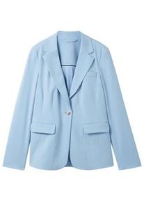 Tom Tailor Damen Blazer mit recyceltem Polyester, blau, Uni, Gr. 36