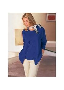 Classic Dog Strickpullover CLASSIC "Twinset" Gr. 42, blau (royalblau) Damen Pullover Twinset