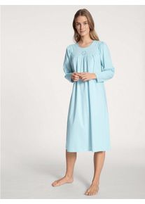 Calida Nachthemd Soft Cotton Schlafhemd ca. 110 cm lang, Comfort Fit, Raglanschnitt, blau