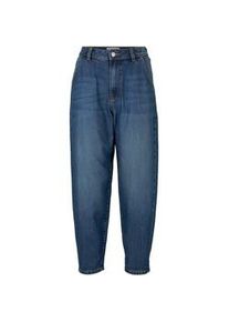Tom Tailor DENIM Damen Barrel Mom Vintage Jeans, blau, Logo Print, Gr. XXL