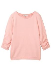Tom Tailor DENIM Damen Strukturiertes Sweatshirt, rosa, Uni, Gr. M