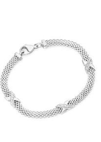 Armband Smart Jewel "edel mit Zirkonia Steinen, Silber 925" Armbänder Gr. 19cm, Silber 925 (Sterlingsilber), weiß Damen