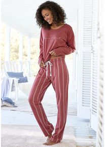 Vivance Dreams Pyjama mehrfarbig Gr. 32/34 für Damen. Rundhals und Allover-Druck, Print, Druck. Bequem. Nachhaltig.