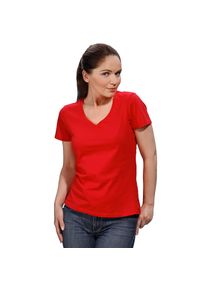 buttinette Shirt mit V-Aussschnitt für Damen, rot