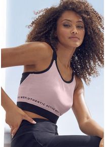 Vivance ACTIVE Crop-Top pink Gr. XS (32/34) für Damen. Mit Druck. Basic. Nachhaltig.