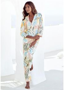 Vivance Dreams Pyjama mehrfarbig Gr. 32/34 für Damen. Mit V-Ausschnitt. Bequem. Nachhaltig.