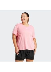 adidas Performance Große Größen T-Shirt Gr. 44/46 pink/weiß gestreift für Damen