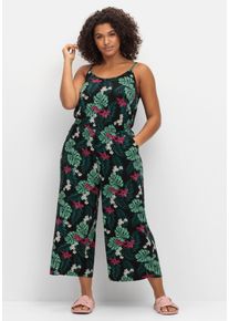 Große Größen Jumpsuit mit Spaghetti-Trägern und Gummizug Gr. 56 schwarz von sheego für Damen