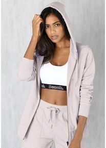 BENCH. LOUNGEWEAR Sweatjacke mehrfarbig Gr. 32/34 für Damen. Ohne Ausschnitt und Logoschriftzug, Logodruck. Bequem. Nachhaltig.