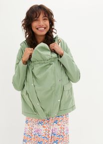 bonprix 3-in-1 Umstandsjacke mit Trageeinsatz, gr&uuml;n, Gr.42, Weitenregulierbare &Uuml;bergangsjacke aus Baumwolle mit Babyeinsatz, 97% Baumwolle