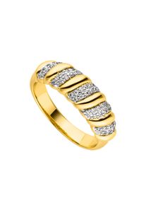 Paul Valentine Sparkle Twisted Ring 14K Gold Plated