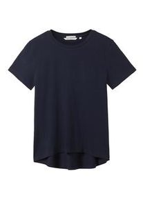 Tom Tailor DENIM Damen T-Shirt mit Bio-Baumwolle, blau, Uni, Gr. S